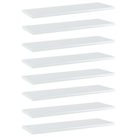 

GDFIH Bookshelf Boards 8 pcs High Gloss White 23.6 x7.9 x0.6 Chipboard