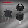 thumbnail image 4 of UL Listed ON Off Round Rocker Switches SPST 20mm Mini 12 Volt DC Mini Circle Toggle Switch 12V for Car Automotive RV 2 Pin Switch 120V Wired KCD1-5Pack, 4 of 6