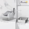 thumbnail image 3 of PawHut Cat Litter Box Stainless Steel, High Sided with Litter Scoop, Grey, 3 of 10