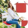 thumbnail image 2 of 2PCS 15.74" Polyester Square Chair Cushion with Ties, Thick Padded Non-Slip Seat Pad for Indoor/Outdoor Dining Patio Kitchen Chairs(Red), 2 of 5