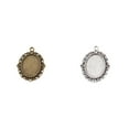 thumbnail image 2 of Base colgante Minnieouse 50 Uds Oval camafeo en blanco aleación accesorios de ropa, 2 of 6