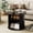 Black, variant on GUNAITO Round Small Coffee Table with Storage, Modern Farmhouse Center Table with Shelf Wood Table for Living Room, Natural wood