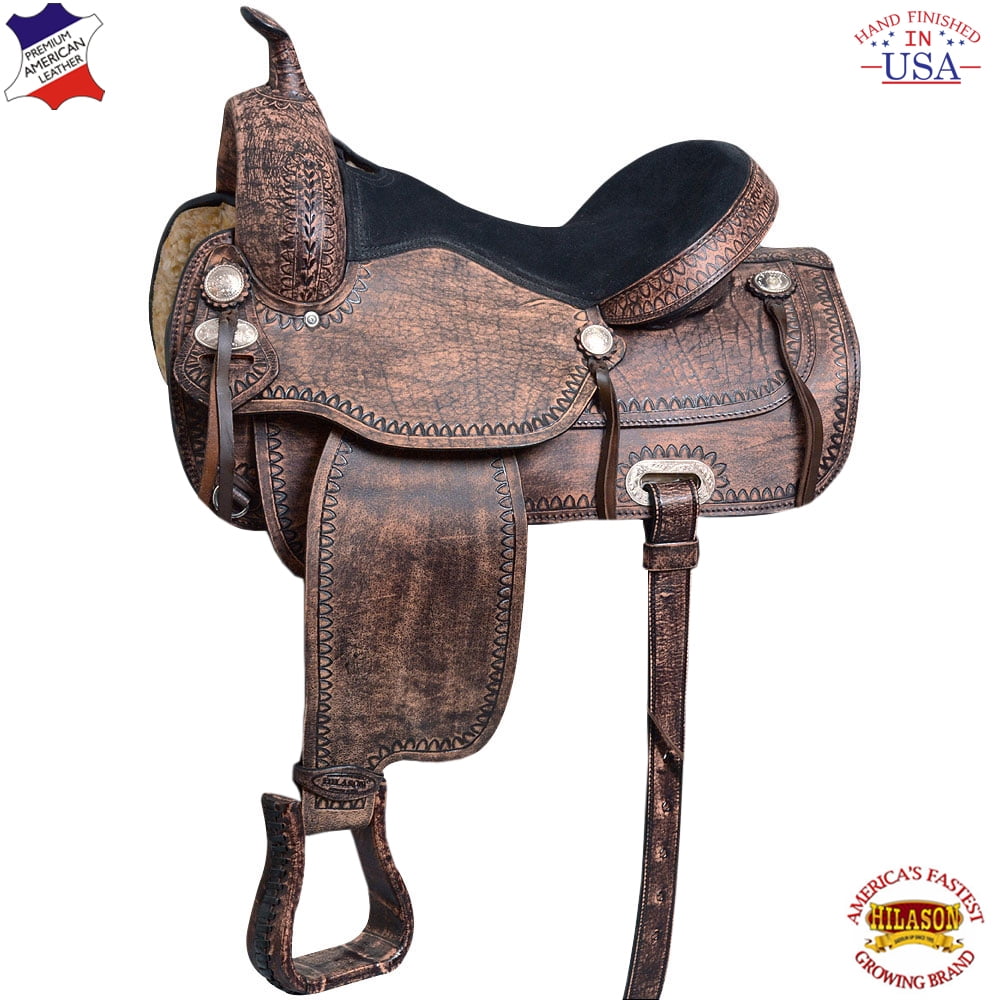 HILASON 13 14 15 16 17 18 TREELESS Western Barrel Racing Trail Horse Saddle TAN/Mahogany/Beige/Black/Brown/Vintage/Oiled/Turquoise