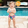 thumbnail image 4 of Aqua SwimSchool Reusable Polyester Swim Diaper for Infants 6-18 Months, 16-28 lbs, Pink Multicolor, 4 of 7