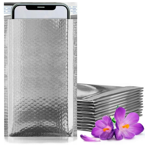 Silver Metallic Bubble Mailers, 4 x 7 Inches. Pack of 600 Bright Metallic Bubble Envelope. Self-Seal Foil Shipping Envelopes. Waterproof Poly Mailers Metallic for Small Business