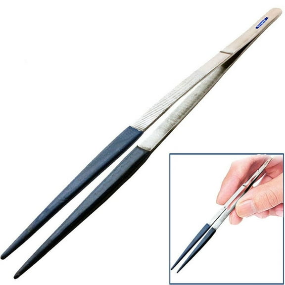 12" Tweezers Plastic Coated Tips Non Marring Steam Jewelry Ultasonic Clean