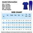 thumbnail image 4 of Plus Size Scrub Sets Clearance Sales Solid Color V-Neck Short Sleeve Nurse Top Long Nurse Uniform Pants with Pocket Yellow XL, 4 of 4