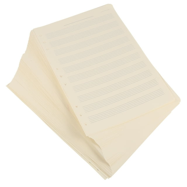 CIMAXIC 100 Sheets Loose-Leaf Manuscript Paper 3mm 10 Rows Empty Refill Paper Practical Composition Notebook Refill Paper for Students Staff Use (White),10.04"X7.09"X0.59"