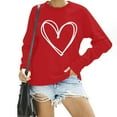 thumbnail image 3 of TKLPEHG Valentines Day Sweatshirt for Women Cute Heart Shirts Crewneck Casual Long Sleeve Valentines Pullover Holiday Tops (Red,XL), 3 of 8