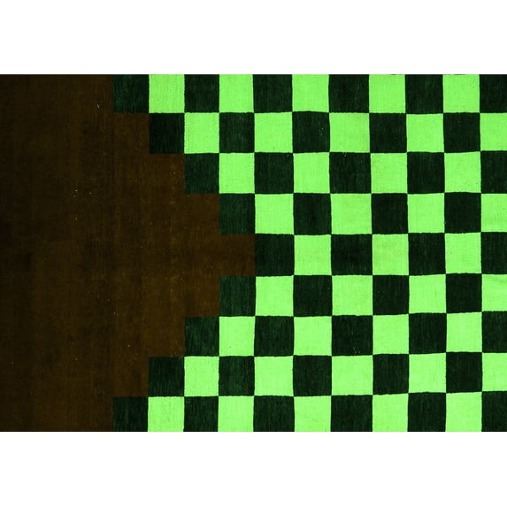 Ahgly Company Indoor Rectangle Abstract Green Modern Area Rugs, 6' x 9'