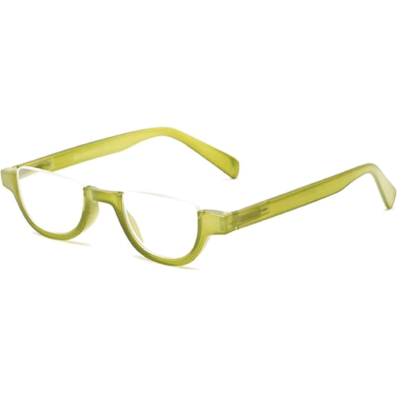 The Colorful Semi-Rimless Half Reader Reading Glasses, 2.00 Green