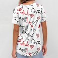 thumbnail image 4 of Scrub Top Stretch,Women's V-Neck Valentine's Day Print Short-Sleeve Pocket Side-Slit Nursing Scrub Top - White - XXXXXL, 4 of 5