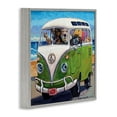 thumbnail image 3 of Stupell Industries Dogs Driving Retro Van Animals & Insects Painting Gray Framed Art Print Wall Art, 17 x 17, 3 of 9