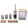 thumbnail image 3 of Bathroom Set, Bamboo Bathroom Accessories Set Easy To Clean  For Hotel For Home Grey, 3 of 8