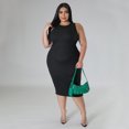 thumbnail image 2 of AURA Women Plus Size Sleeveless Midi Dress Casual Solid Summer Spring Stretch Dress, 2 of 6