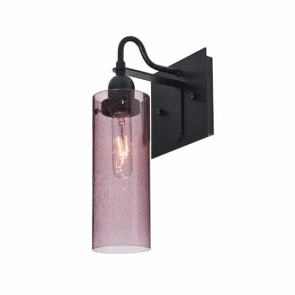 1WG-JUNI10PL-BK-Besa Lighting-Juni 10 - One Light Wall Sconce-Plum Bubble Glass Color