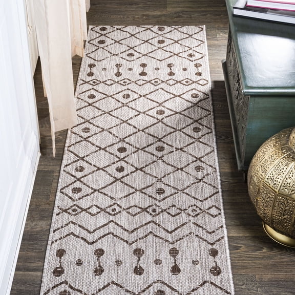JONATHAN Y SANTA MONICA 2 x 10 Runner Rug, Nokat Tribal Bohemian - Beige/Brown, SMB131A-210
