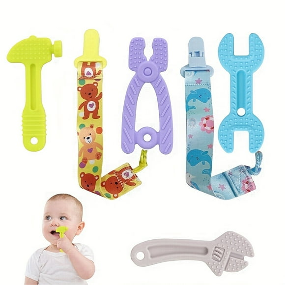 Baby-Friendly Teething Toys: Silicone Tool Teether Set - 3-24 Months - BPA Free -