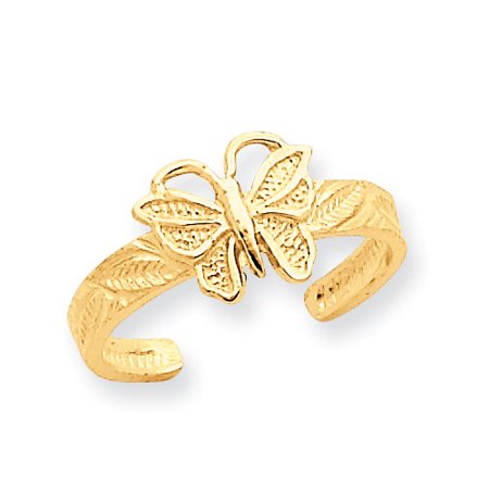 14k Yellow Gold Butterfly Toe Ring