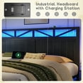 thumbnail image 5 of Enhomee King Bed Frame with Storage King Size Bed Frame with Headboard & 2 Drawers & Charge Station Beds with LED Lights Black, 5 of 7