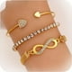 thumbnail image 2 of Pulseras de oro para mujer Pulsera de eslabones de cadena cubana de moda Pulseras de tenis en capas Pulsera de espiga boho Pulsera de serpiente Pulseras apilables de diamantes de imitación para regalo, 2 of 4
