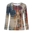 thumbnail image 4 of MPWEGNP Chandail en Molleton pour Femmes Col Rond Imprimé Mince Chandail Ample Décontracté Mode Confortable Manches Longues Blouses Chemises Sorties pour P TTG, 4 of 4