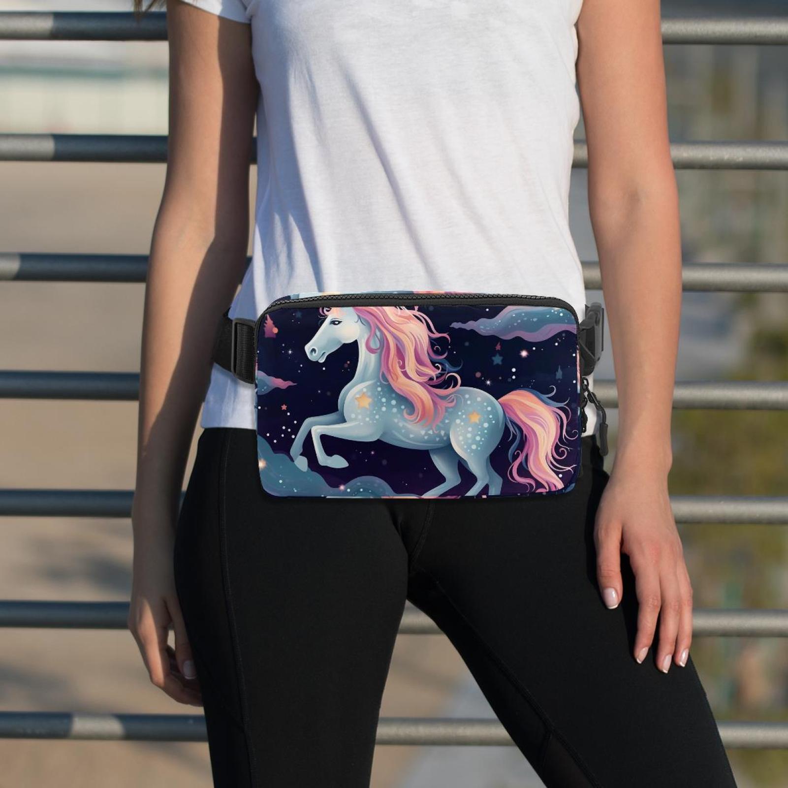 Star Unicorns Waist Pack Fanny Pack Running Belt Lightweight Adjustable with Extension Strap Unisex