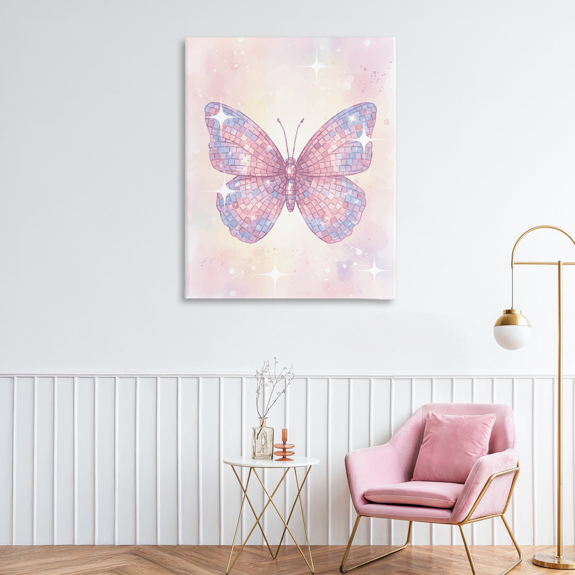 Stupell Industries Delicate Disco Butterfly Canvas Wall Art, design by Lil' Rue