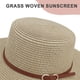 thumbnail image 3 of 56-58 cm circunferencia del sombrero sombrero de paja superior plano sombrilla de verano para mujer sombrero con hebilla de cinturón sombrero para sol de playa, 3 of 5