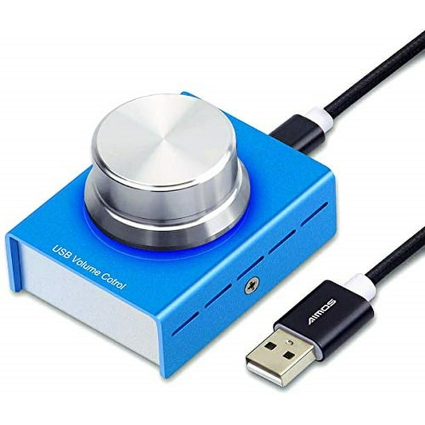 usb volume control, aimos lnline volume knob lossless audio computer with 6.57ft usb cable mute