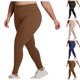 thumbnail image 1 of Pincandy Women's Plus Size High Waist Solid Color Yoga Pants, Pockets, Skinny Fit, Fitness & Daily Use, 1 of 5