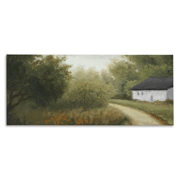 Stupell Industries Charming Country Road Landscape & Nature Painting Wrapped Canvas Art Print Wall Art, 24 x 10