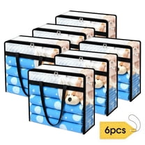 Lumikrypt 6 Pack Clear Clothes Storage Bags, 40L Blanket Storage Bag with Zipper and Handle, Foldable Closet Organizer, Moving Bags for Bedding, Clothing, Comforters