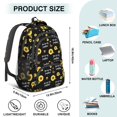 thumbnail image 5 of Sunflower and Butterfly Black Pattern Cute School Backpack Bag with Padded Back and Adjustable Shoulder Straps 16.9 X 12.6 X 5.9 Inches, 5 of 5
