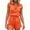 Orange, variant on Sleeveless Women's Casual Shorts Rompers Summer Half Zip Lapel Collar Drawstring Knit One Piece Jumpsuit with Pockets