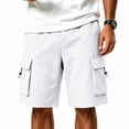 thumbnail image 2 of Dwelliawo Summer Casual Cargo Shorts for Men Outdoor Hiking Shorts Workout SweatShorts Elastic Waist with Multiple Pockets White 3xL, 2 of 7