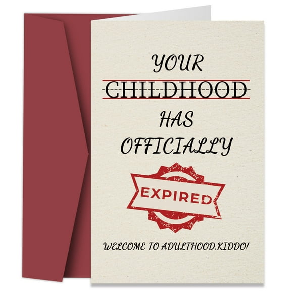 Your Childhood Has Officially Expired Greeting Card - Perfect for Birthdays and Milestones