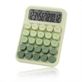 thumbnail image 1 of Calculadora Mecánica de Escritorio, Lindas Calculadoras de Botones Grandes con Pantalla LCD Grande de 12 Dígitos, Accesorios de Escritorio, Verde, 1 of 7