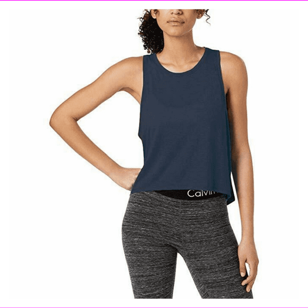 Calvin Klein Performance Womens Fitness Workout Tank Top in Graphite Blue,  XXL 