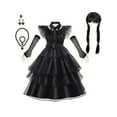 thumbnail image 1 of Girls Dress Set Sleeveless Ruffle Princess Dress Halloween Party Cosplay Costumes 4 Pcs, 1 of 9