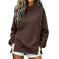 thumbnail image 2 of Basysin Sweatshirts For Women Side Slit Oversized Pullover Tops with Pocket | Long Sleeve Casual Sweatshirts Atheltic Workout Sweater Tops Fall Fashion, 2 of 5
