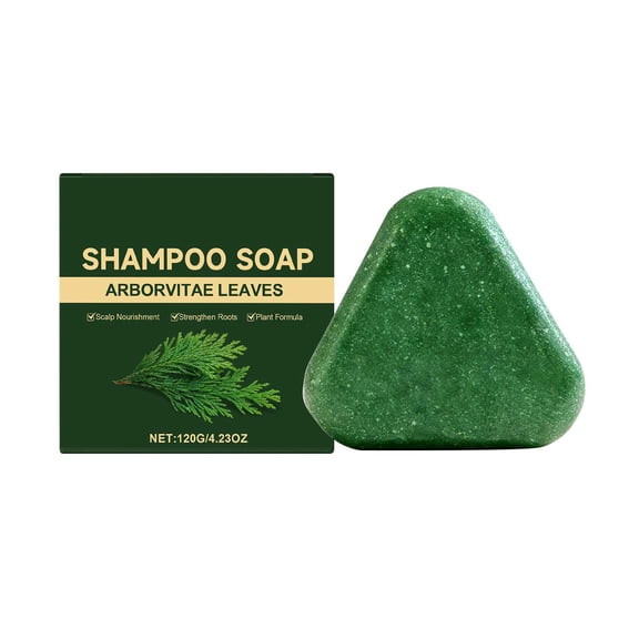 PiGOGI Green Soap Natural Usman Grass Glutinous Rice Water Solid Shampoo Soap Suitable for Men and Women 120g