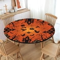 thumbnail image 4 of Round Fitted Tablecloth with Elastic Edge Design Table Cover Waterproof Table Cloth Stain-Resistant for 35-47" Round Table for Dining, Picnic, Party, Decor, Outdoor, Halloween, 4 of 7
