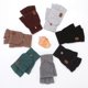 thumbnail image 4 of Guantes de medio dedo con solapa bordados, de invierno, resistentes al frío, cálidos, forrados con vellón, de lana gruesa y cálida, tejidos en jacquard, para parejas, 4 of 6