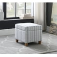 thumbnail image 5 of HomePop Square Transitional Wood and Fabric Ottoman with Lift Off Lid in Blue, 5 of 11