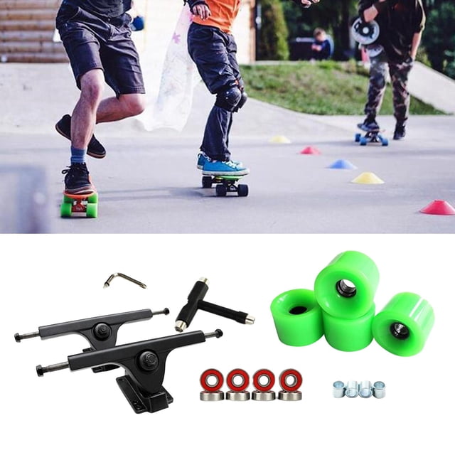 Camiones de monopatín tipo C Rodamientos de 7 '' Herramienta en ruedas de longboard, estándar con base Se adapta a monopatines de Macarena Ruedas De Camiones De Skate