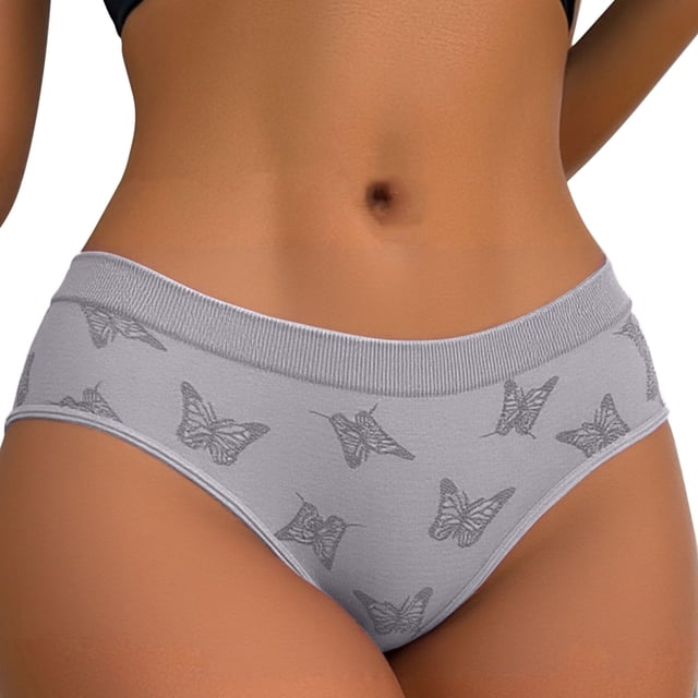 Warop Women's Comfortable Low-Rise Butterfly Jacquard Seamless Briefs for Everyday Wear