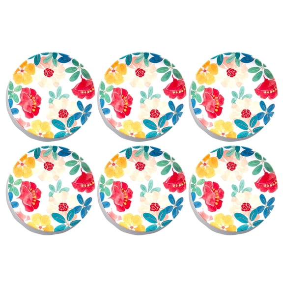 Audrey Melamine Floral Salad Plate - 8.1" - Set of 6