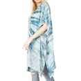 thumbnail image 3 of Sakkas Marcy Women's Caftan Top Tunic Dress V neck Loose Summer Boho Swing Coverup - 1036-Teal - Plus Size, 3 of 5