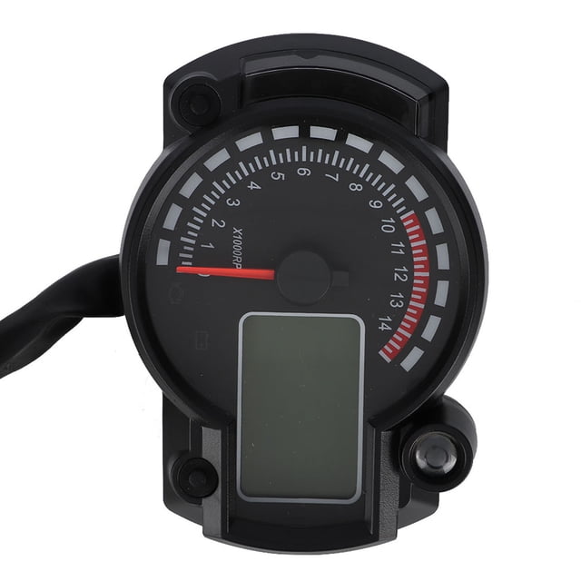 Motorcycle Speedometer, 7 Color Adjustable Impact Resistance LCD Odometer For Motorbike Accessory